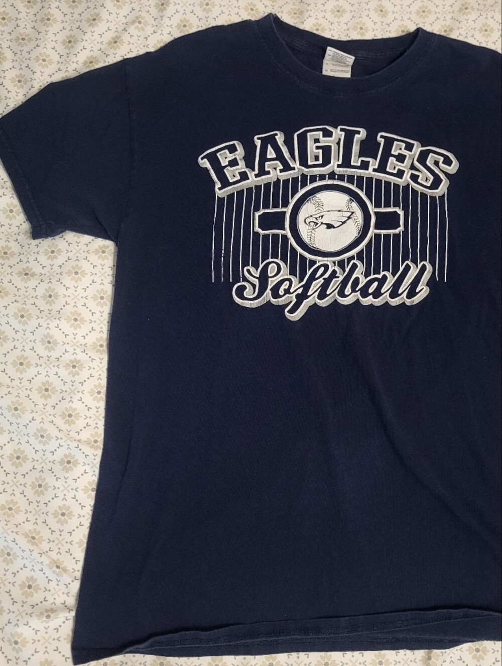 Gildan Navy & White Eagles Softball Graphic Tee